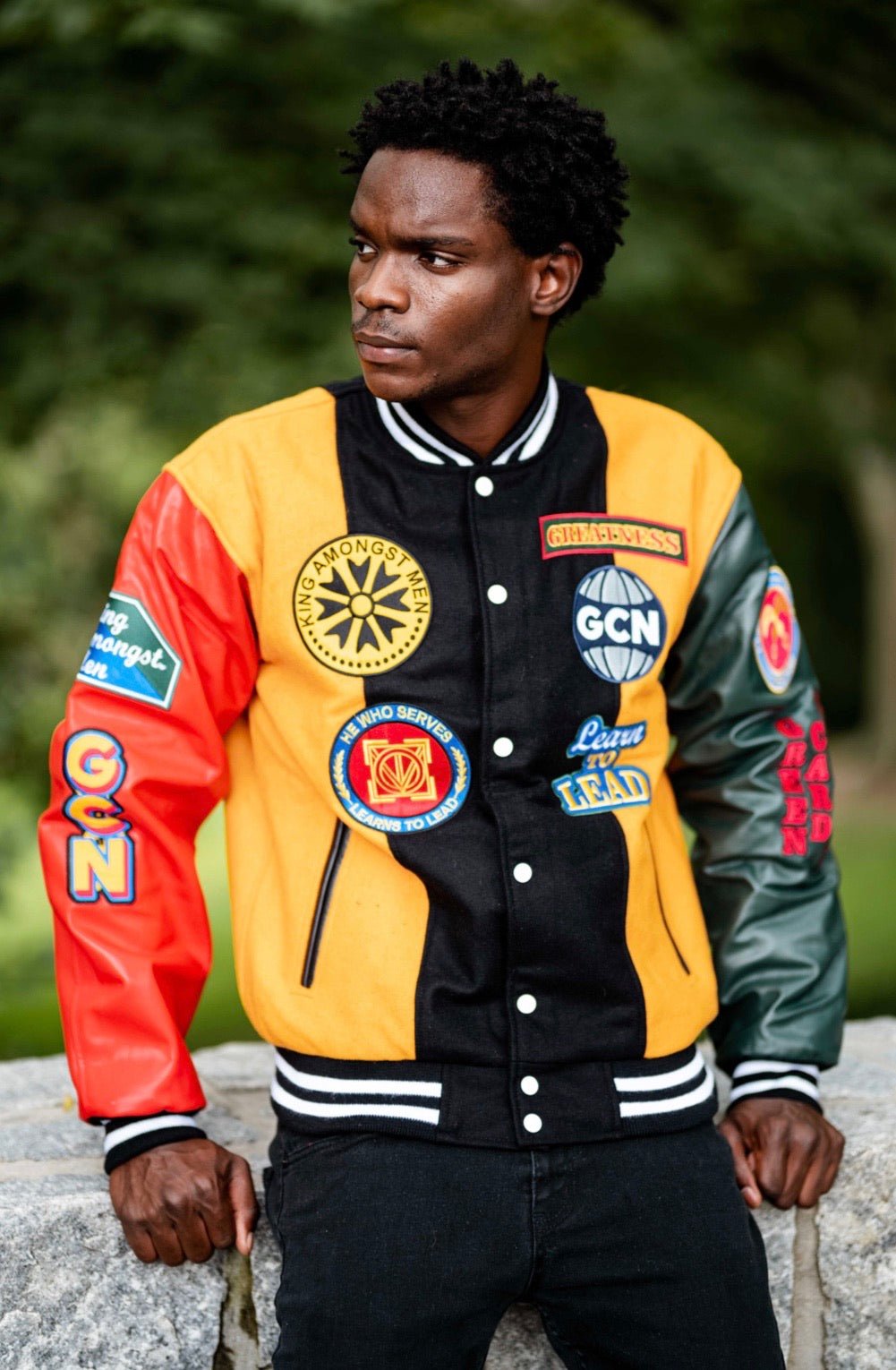 Green and outlet yellow letterman jacket